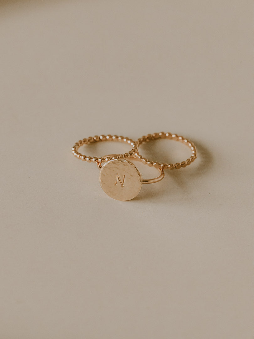 Initiation Rings 14k Yellow Gold Fill Personalized Initial Stacking Ring – Every Day ...